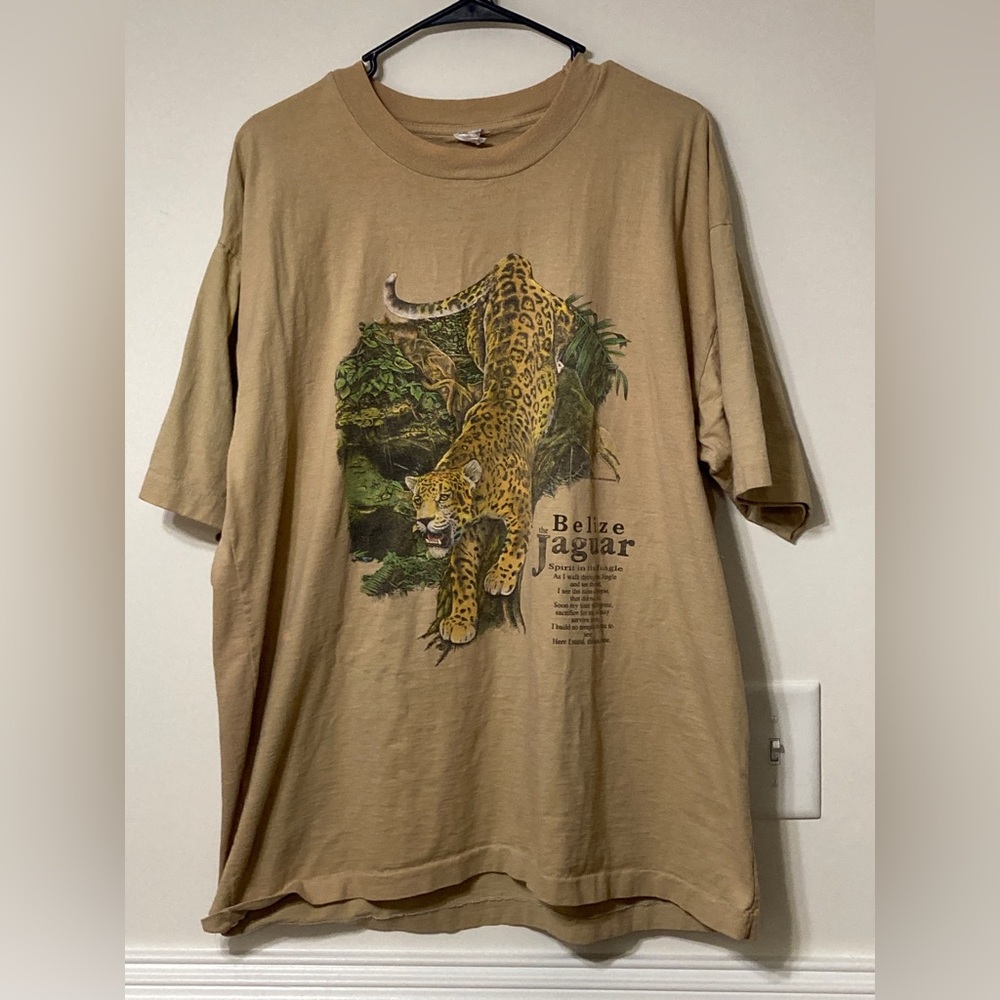 Belize Jaguar Nature Animal T-Shirt 2XL Graphic